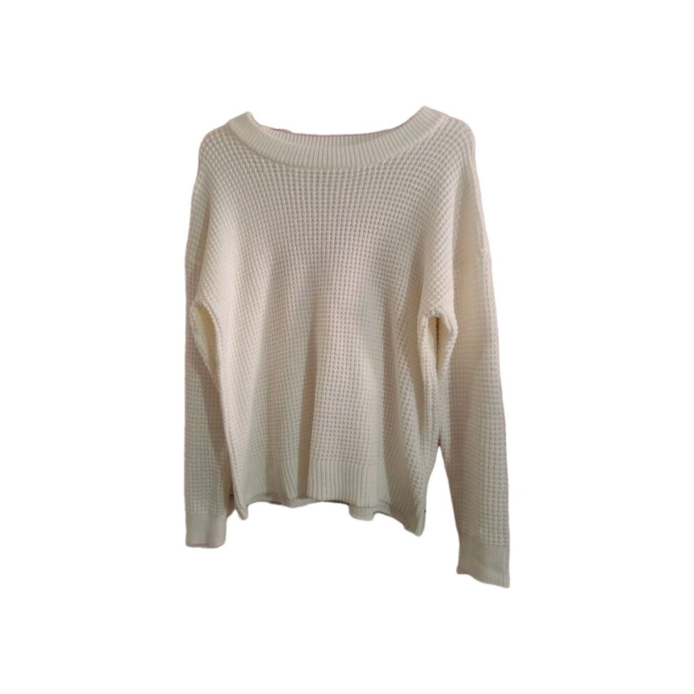 Time And Tru Sweater Women's  Size XL White Knit Long Sleeve Solid